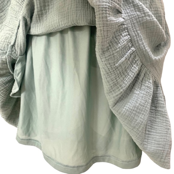 Shop tiered skirt, sage‎ green, cotton, fully lined, L, hits above knee.. - Picture 3 of 8